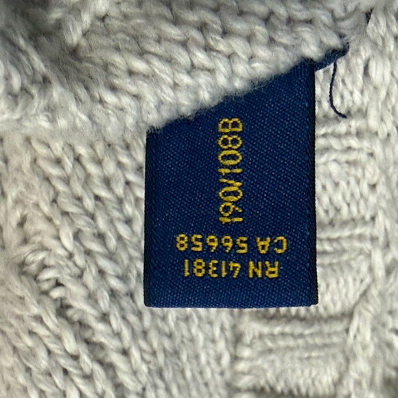 Polo Ralph Lauren Cable Knit Sweater Men’s XXL Gray Cotton Classic Logo - Picture 4 of 6